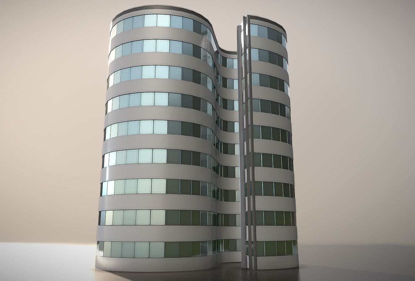City Building Design S-1-6 Low-poly 3D model_3