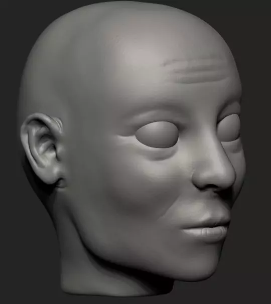 Woman Head Free 3D model_0