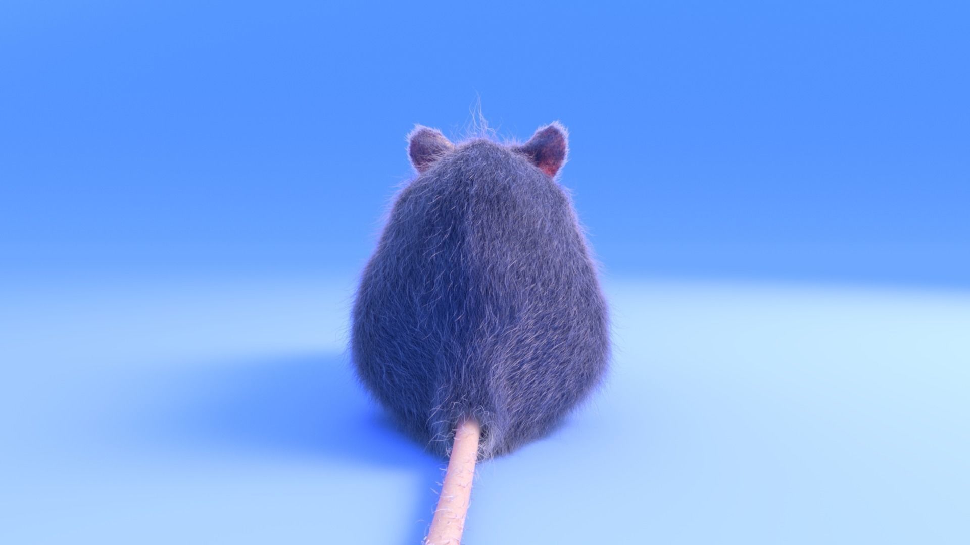 Mouse - grey brown white fur - realistic style - rigged Low-poly 3D model_5