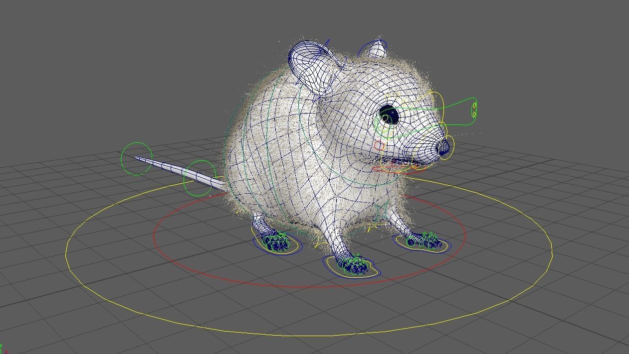 Mouse - grey brown white fur - realistic style - rigged Low-poly 3D model_25