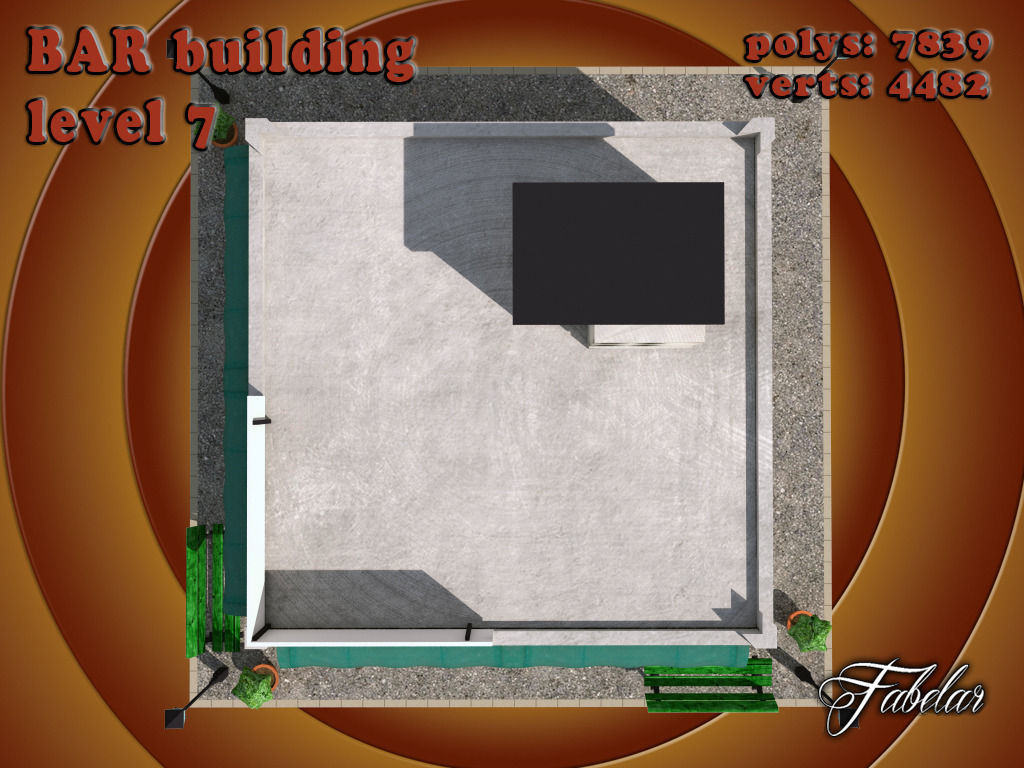 BAR level Low-poly 3D model_2