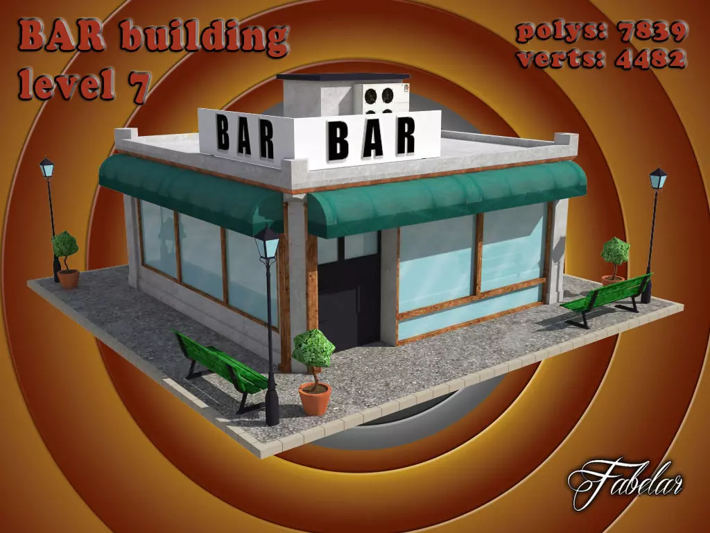 BAR level Low-poly 3D model_0