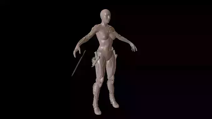 Cyborg high poly model zbrush project and subtools 3D model