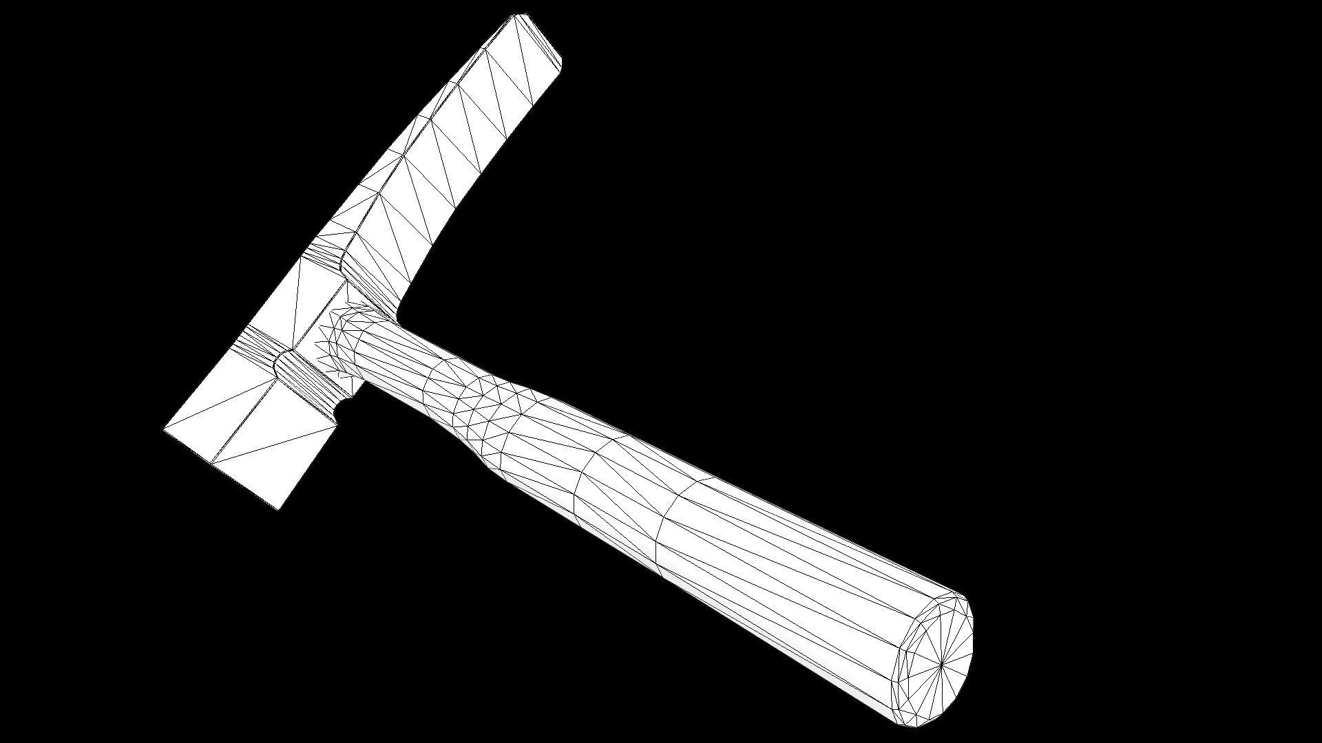 Rock Hammer PBR Low-poly 3D model_2