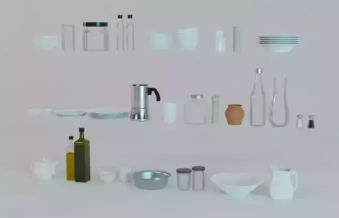 Kitchenware set collection vol 2 - Bowls Teapot Dispensers