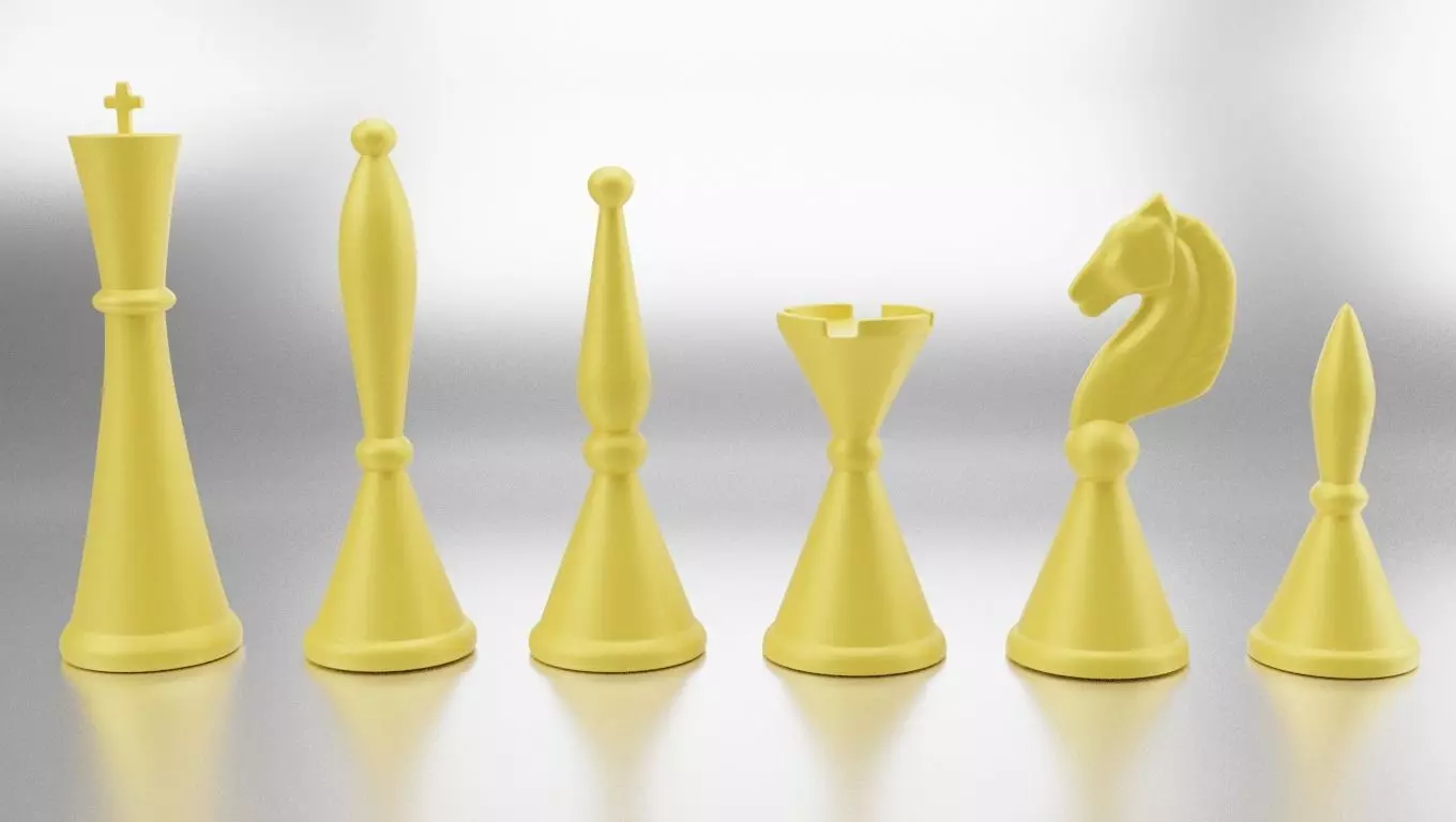 3d Printable Chess Set in Art Deco Style Blender 3D print model_0