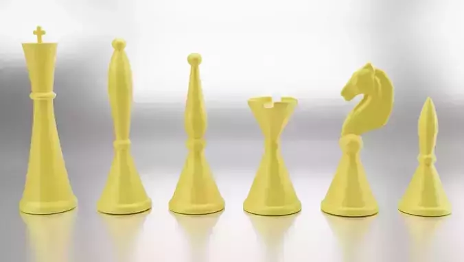 3d Printable Chess Set in Art Deco Style Blender 3D print model