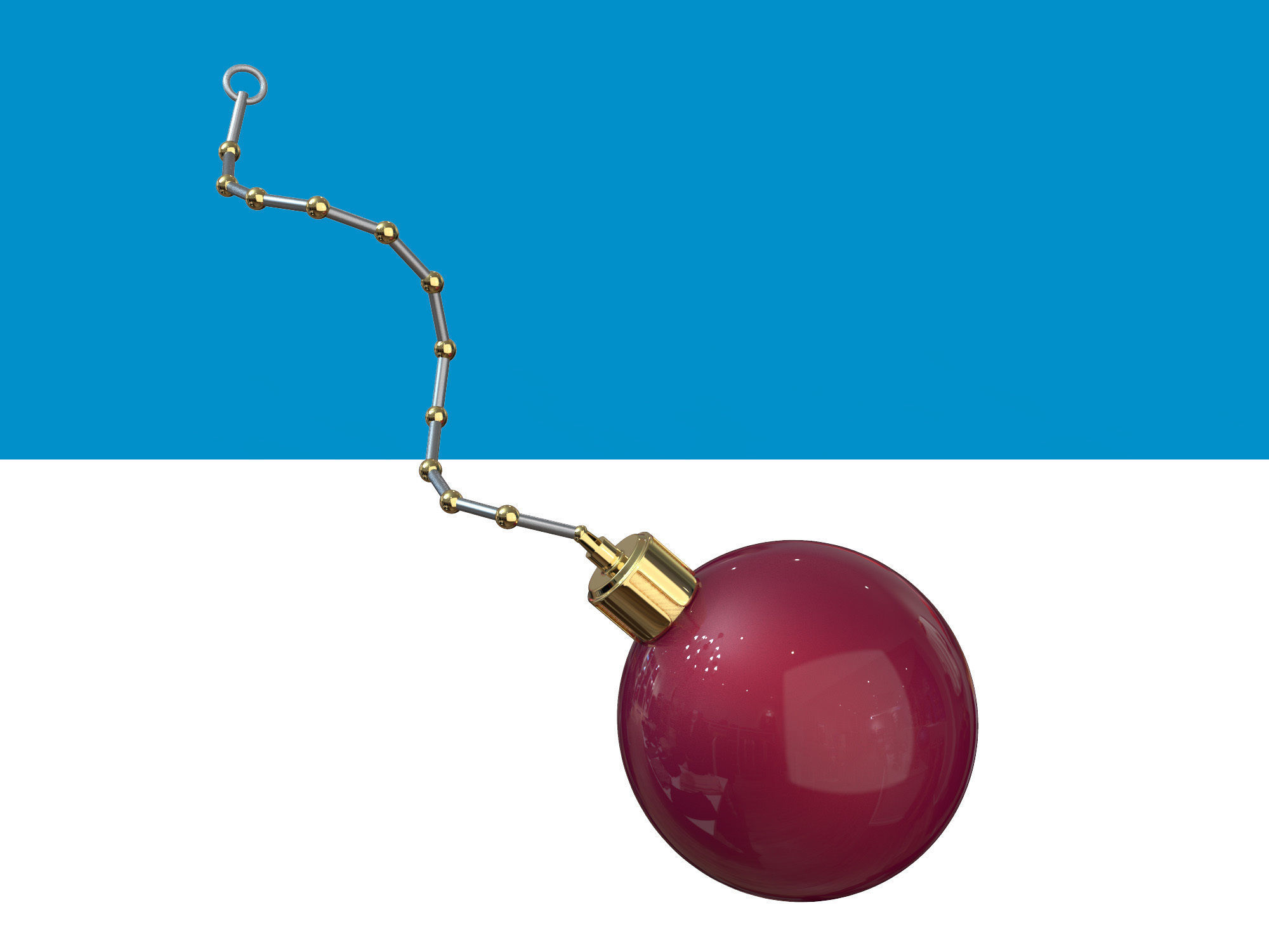 Hanging Ball Low-poly 3D model_2
