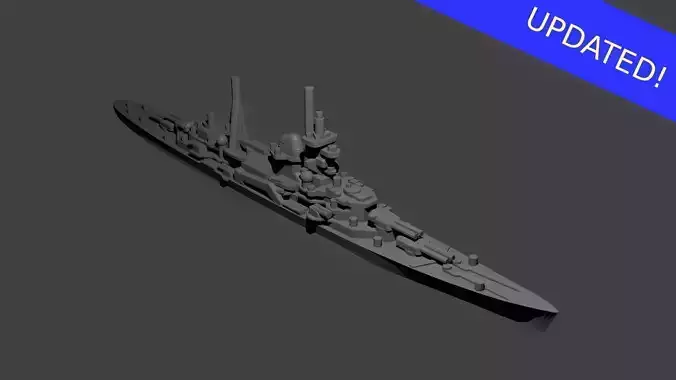 German Admiral Hipper Class Cruiser Warship 3D print model