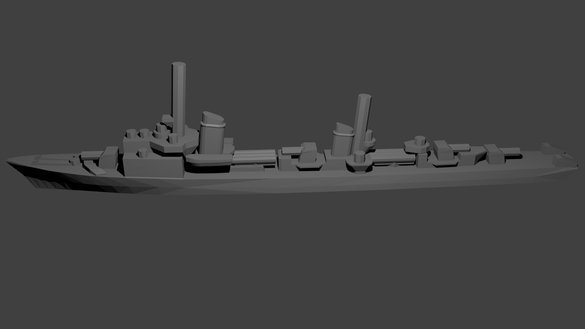 German Elbing Class Destroyer Warship 3D print model_2
