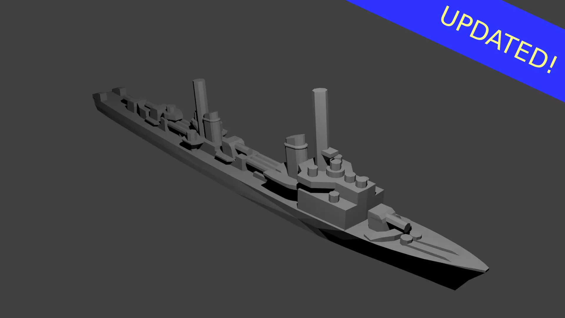 German Elbing Class Destroyer Warship 3D print model_0