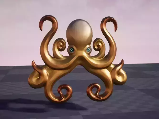 Stylized Octopus Relief and Ornament Low-poly 3D model