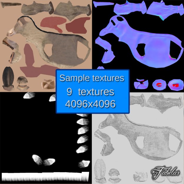 Donkey std mat 3D model_8