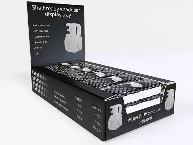 Shelf Ready Candy Bar Display Tray 3D model