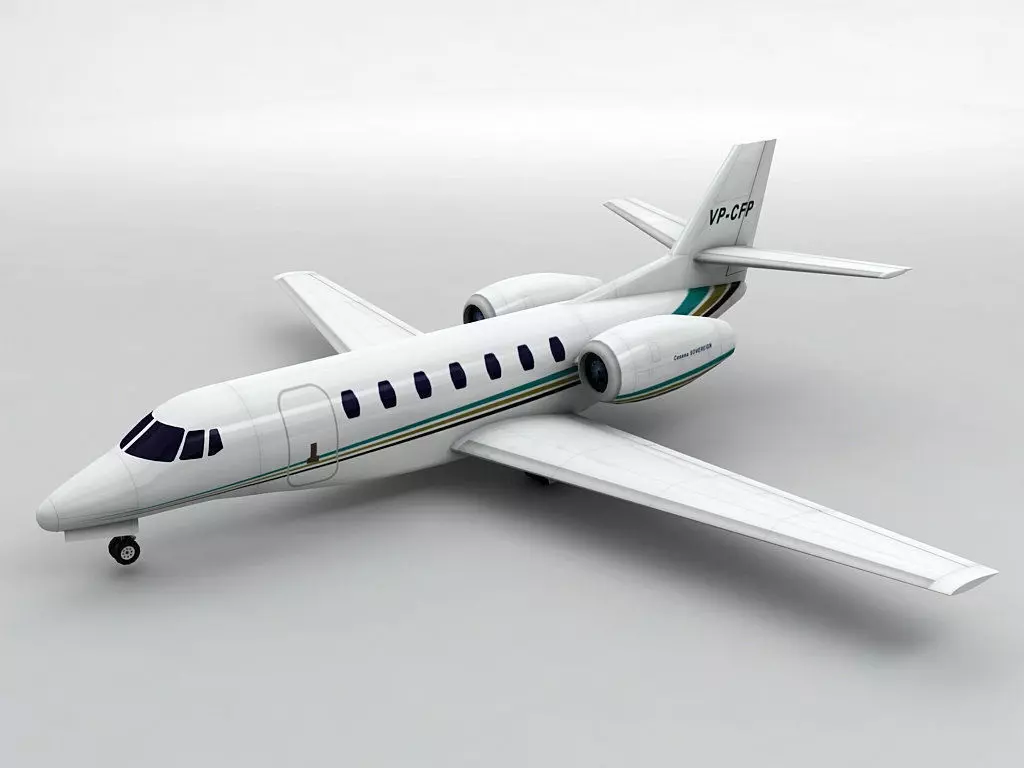 Cessna Citation Sovereign Aircraft Low-poly 3D model_0