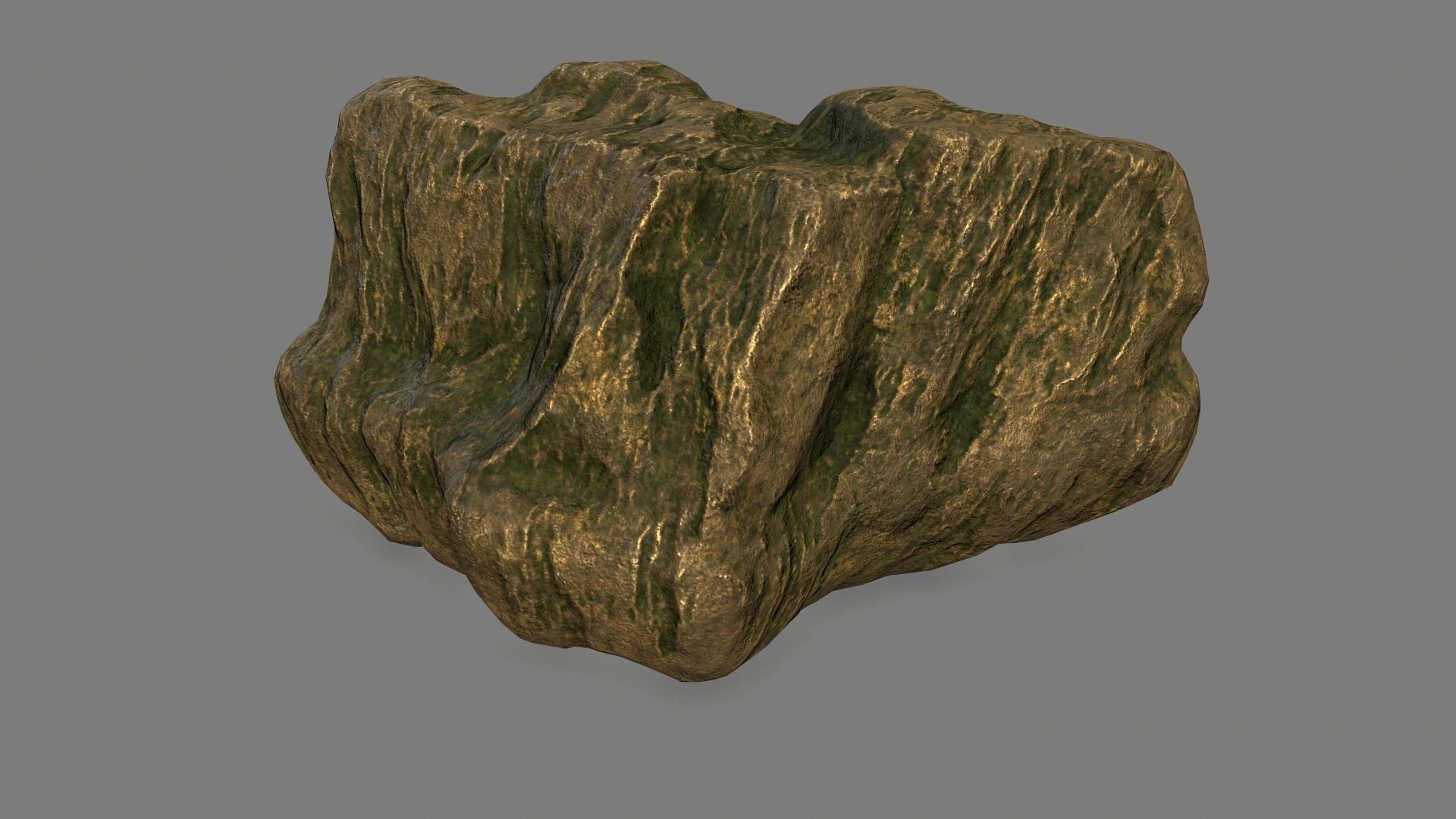 gold rock Low-poly 3D model_8