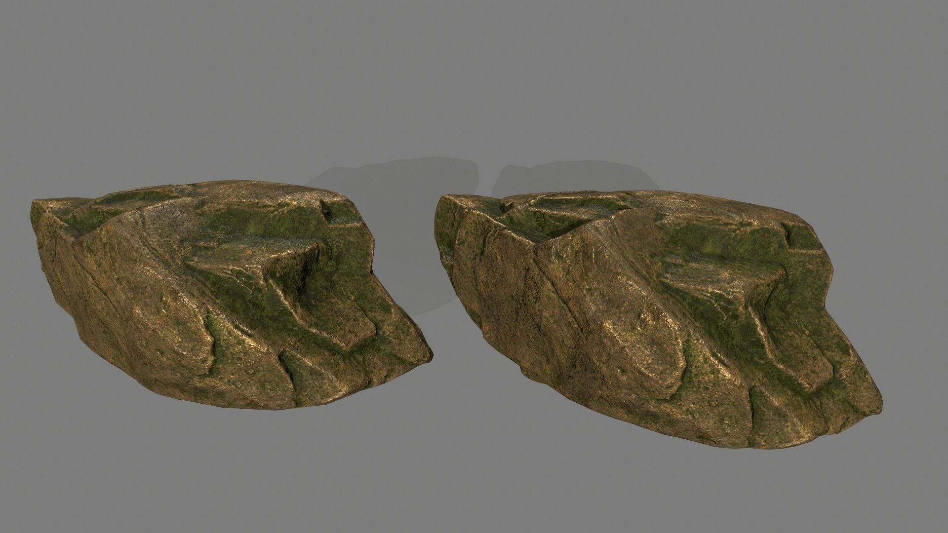 gold rock Low-poly 3D model_28