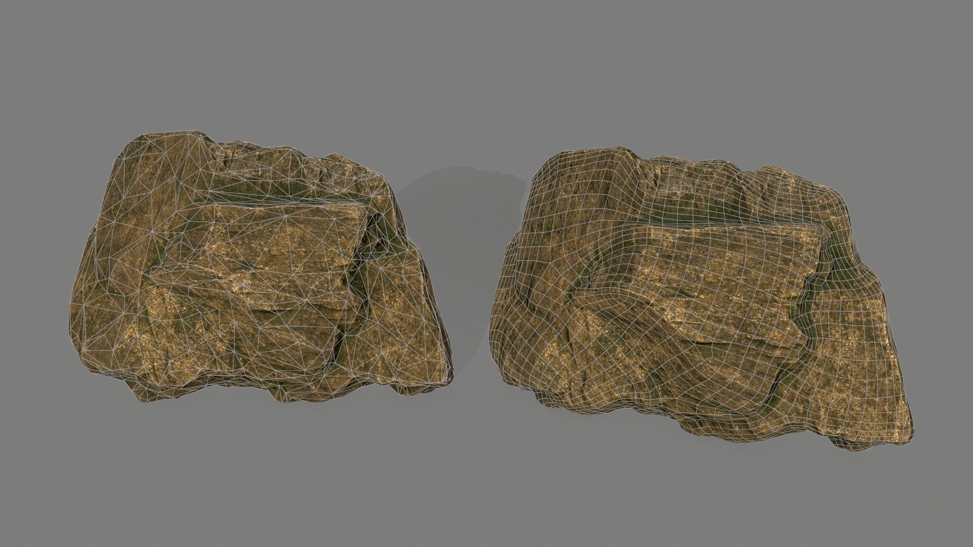 gold rock Low-poly 3D model_39