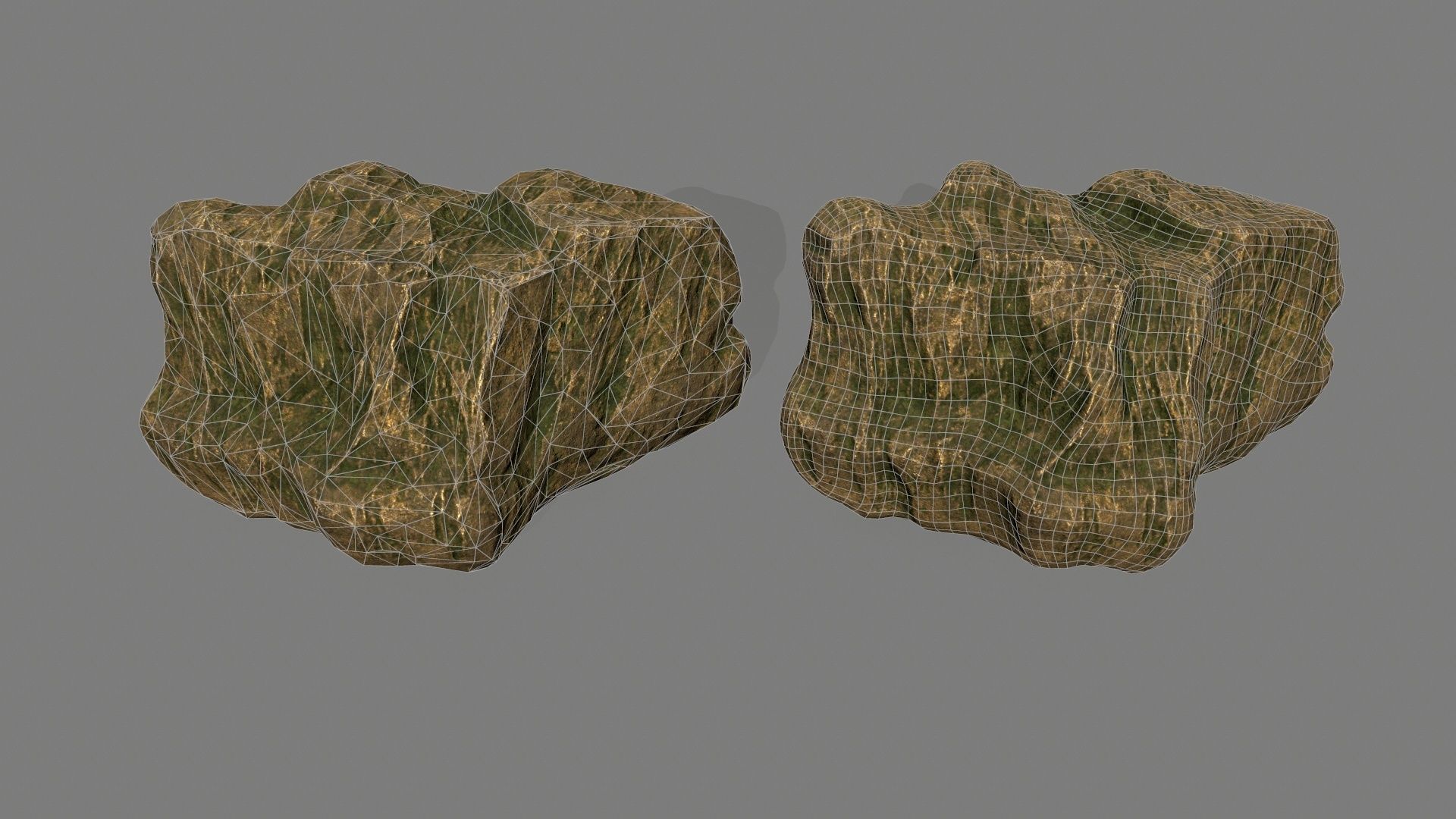gold rock Low-poly 3D model_24