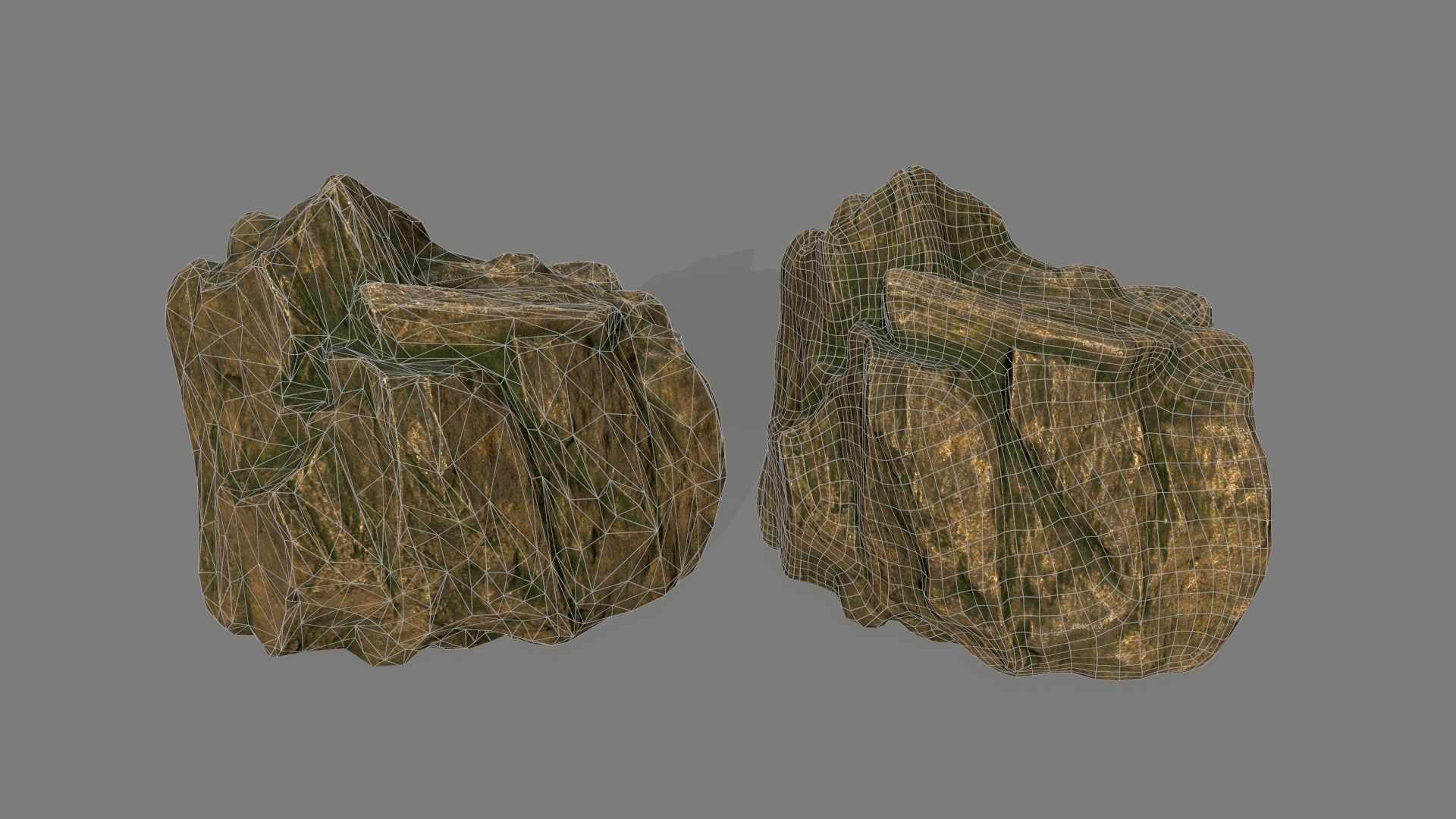 gold rock Low-poly 3D model_36