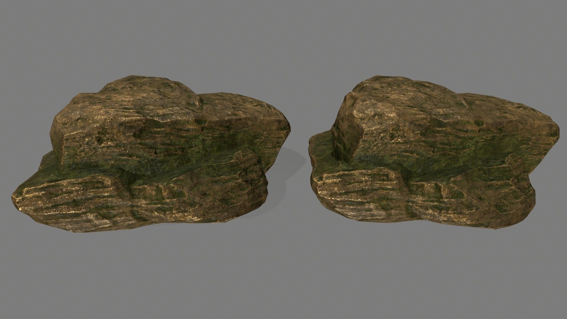gold rock Low-poly 3D model_22