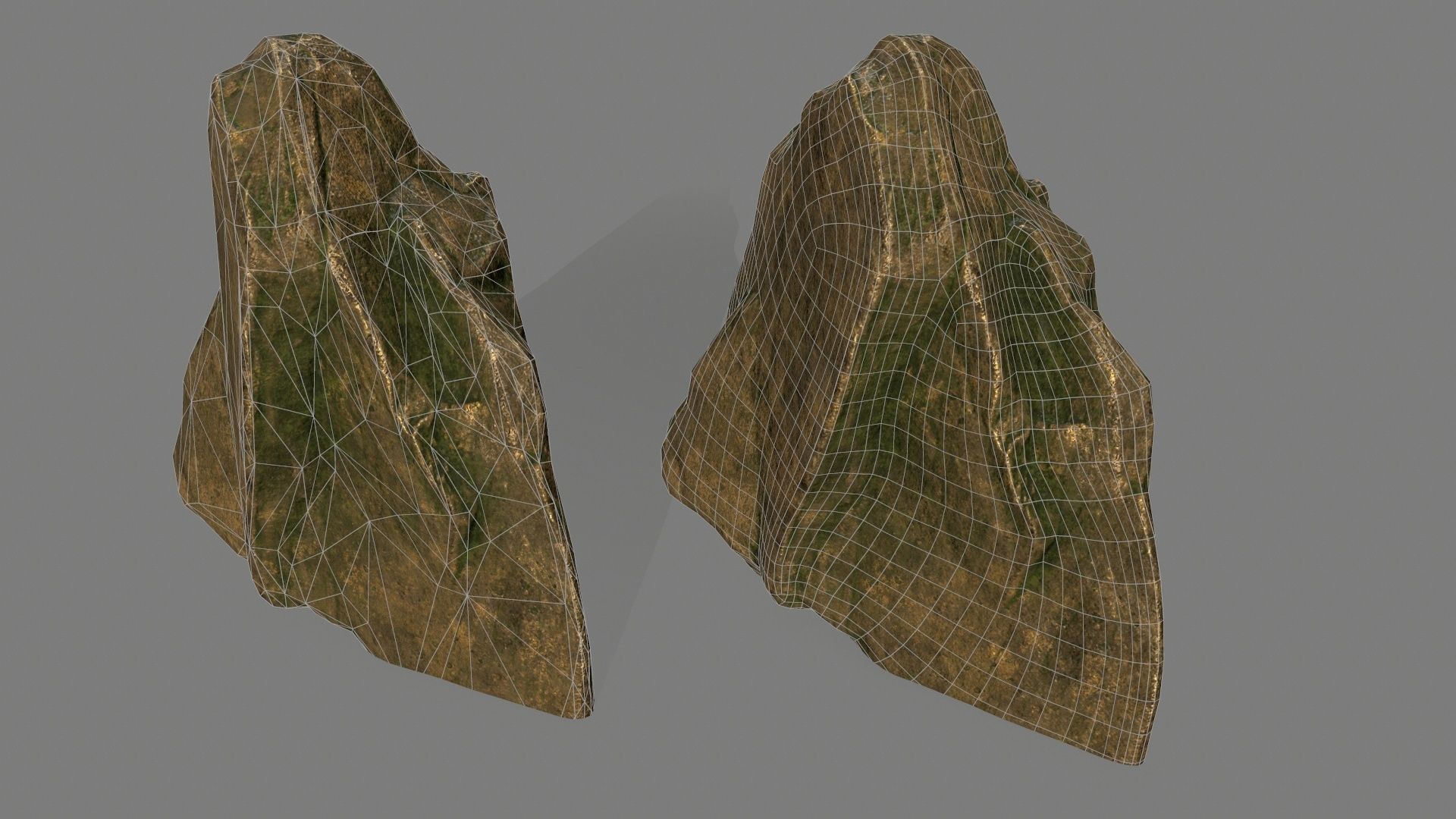 gold rock Low-poly 3D model_33