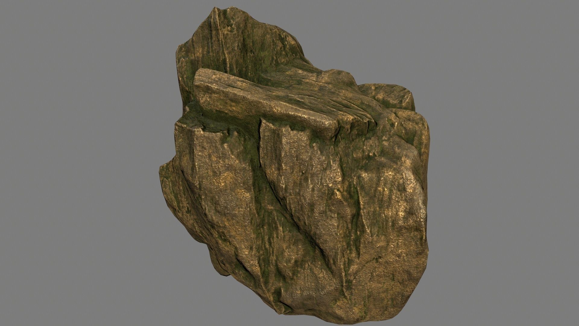 gold rock Low-poly 3D model_15