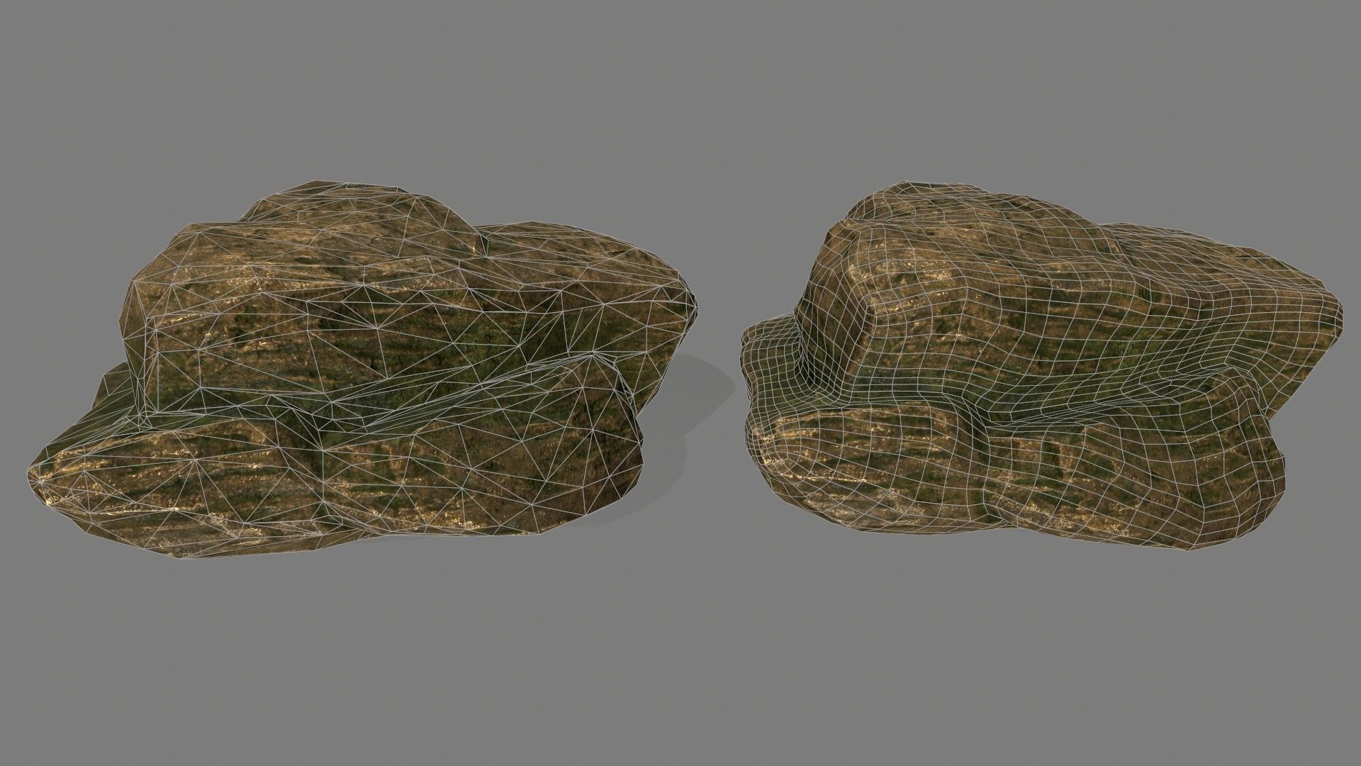 gold rock Low-poly 3D model_23