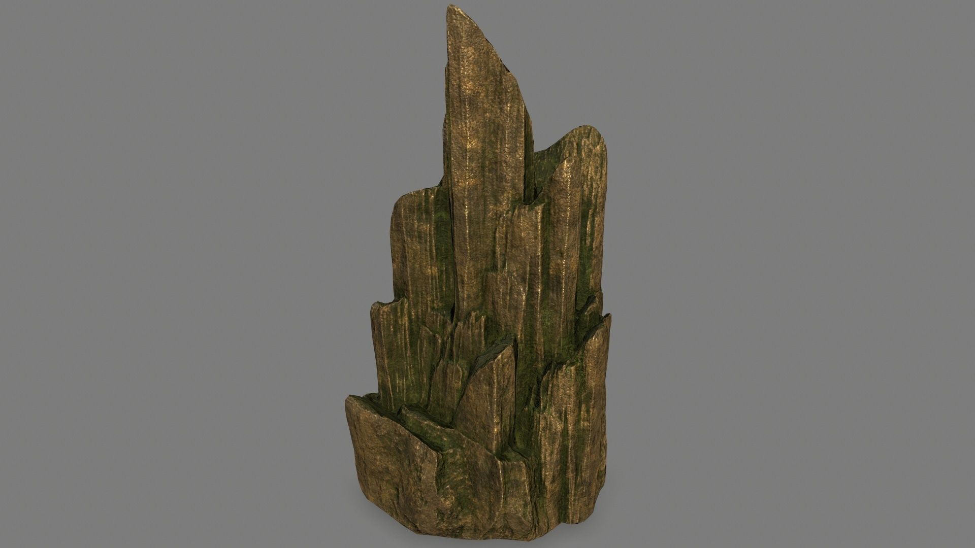 gold rock Low-poly 3D model_7