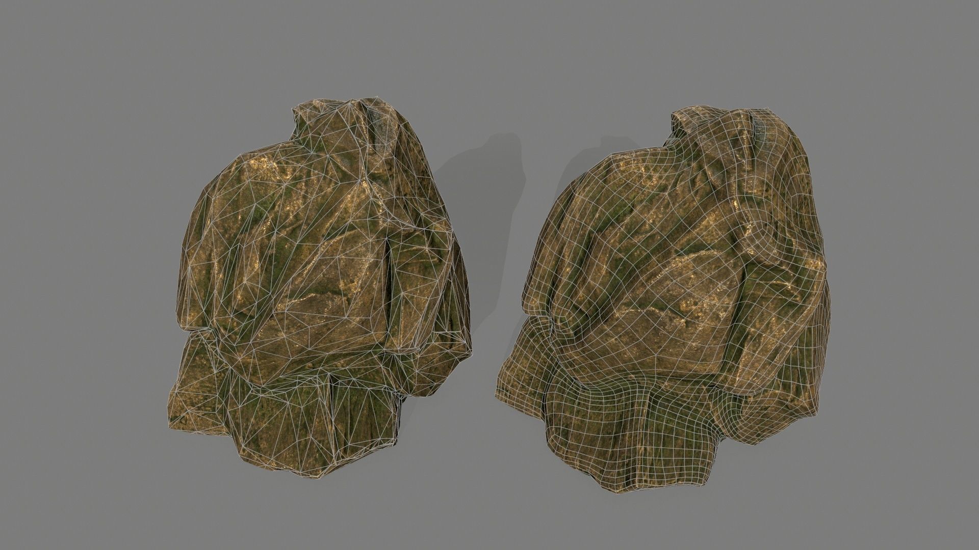 gold rock Low-poly 3D model_30