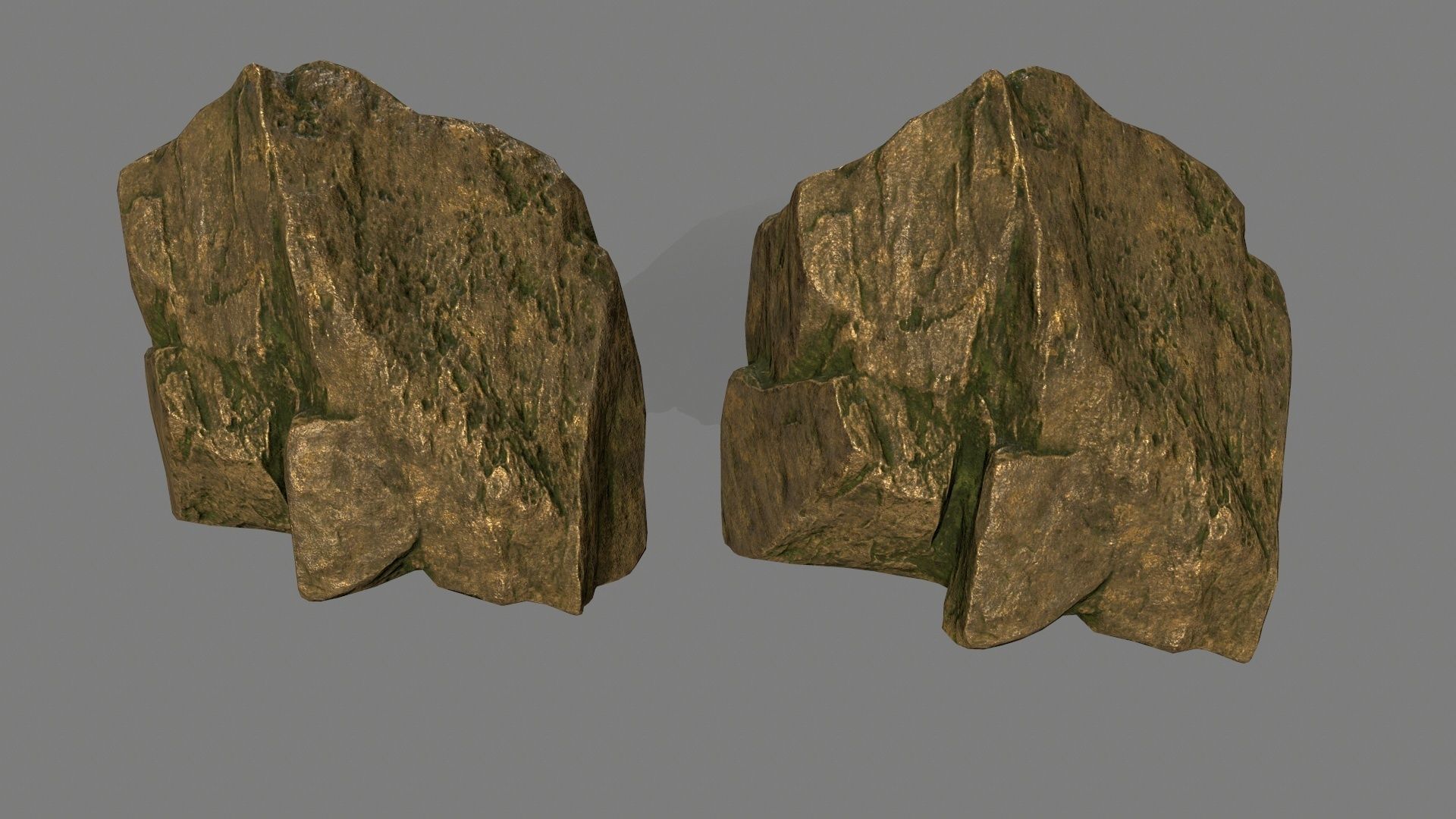 gold rock Low-poly 3D model_35