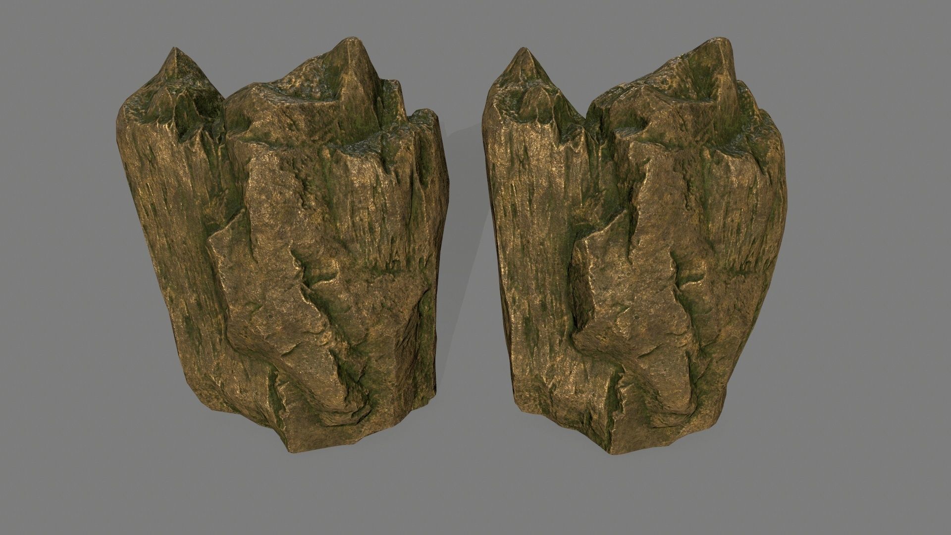 gold rock Low-poly 3D model_26