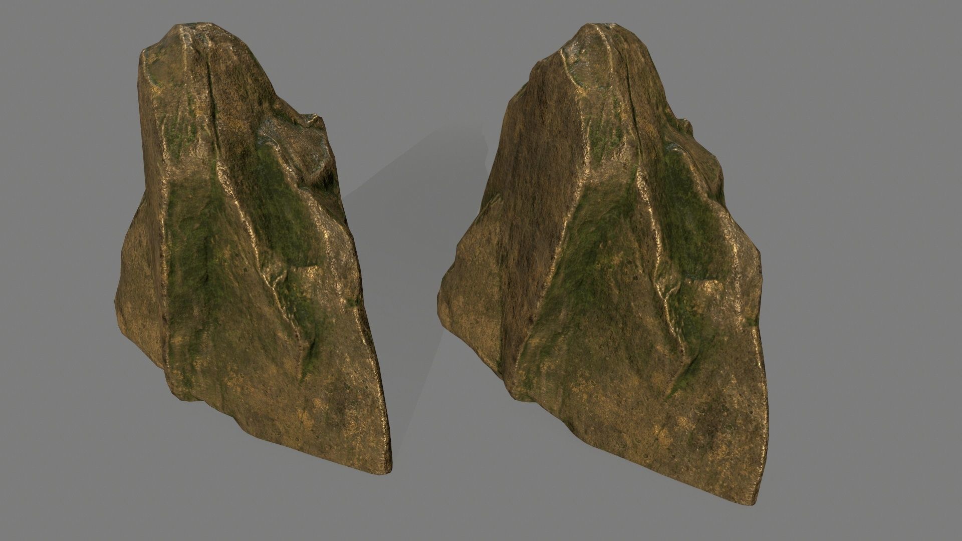 gold rock Low-poly 3D model_32