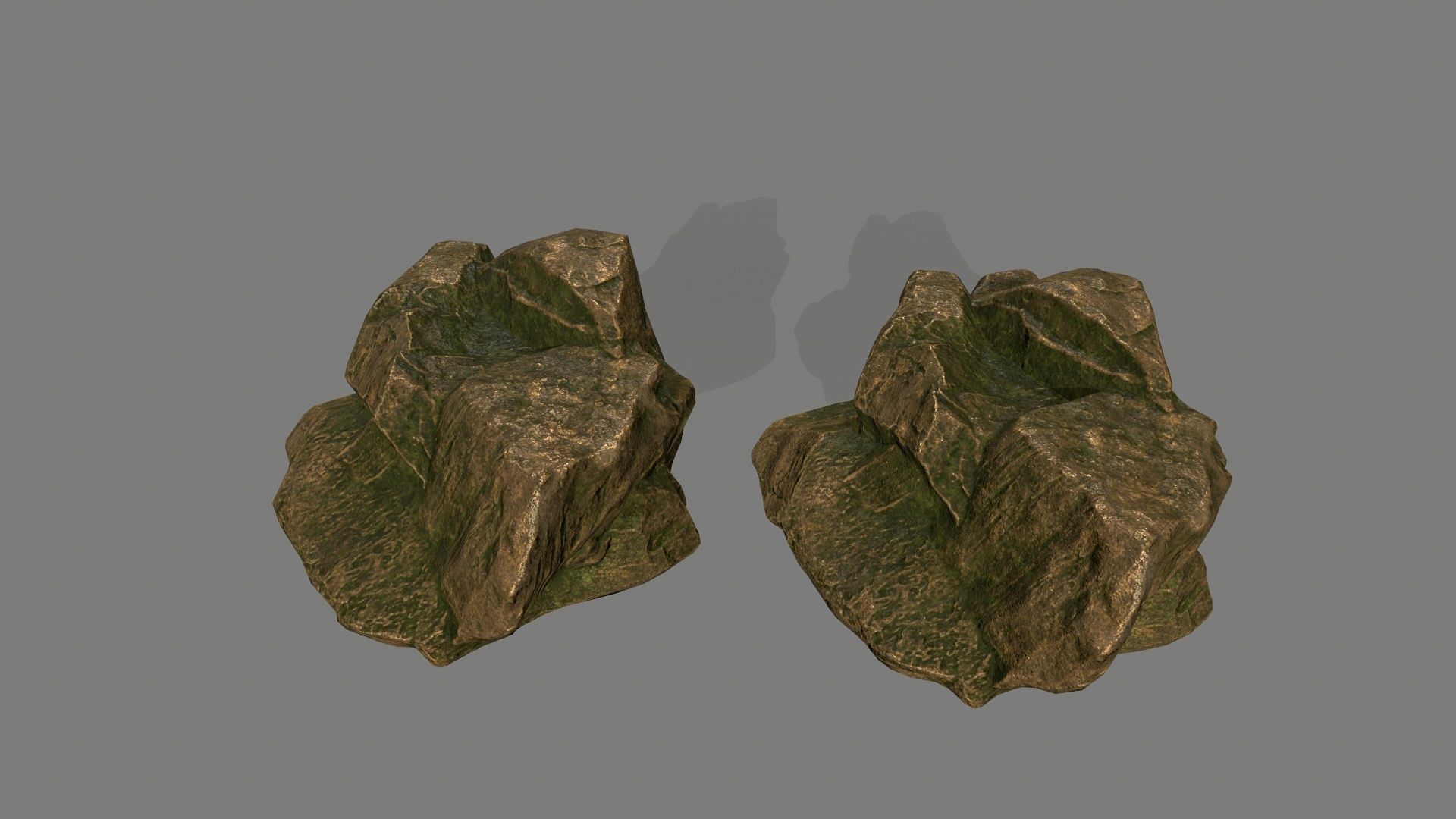 gold rock Low-poly 3D model_20