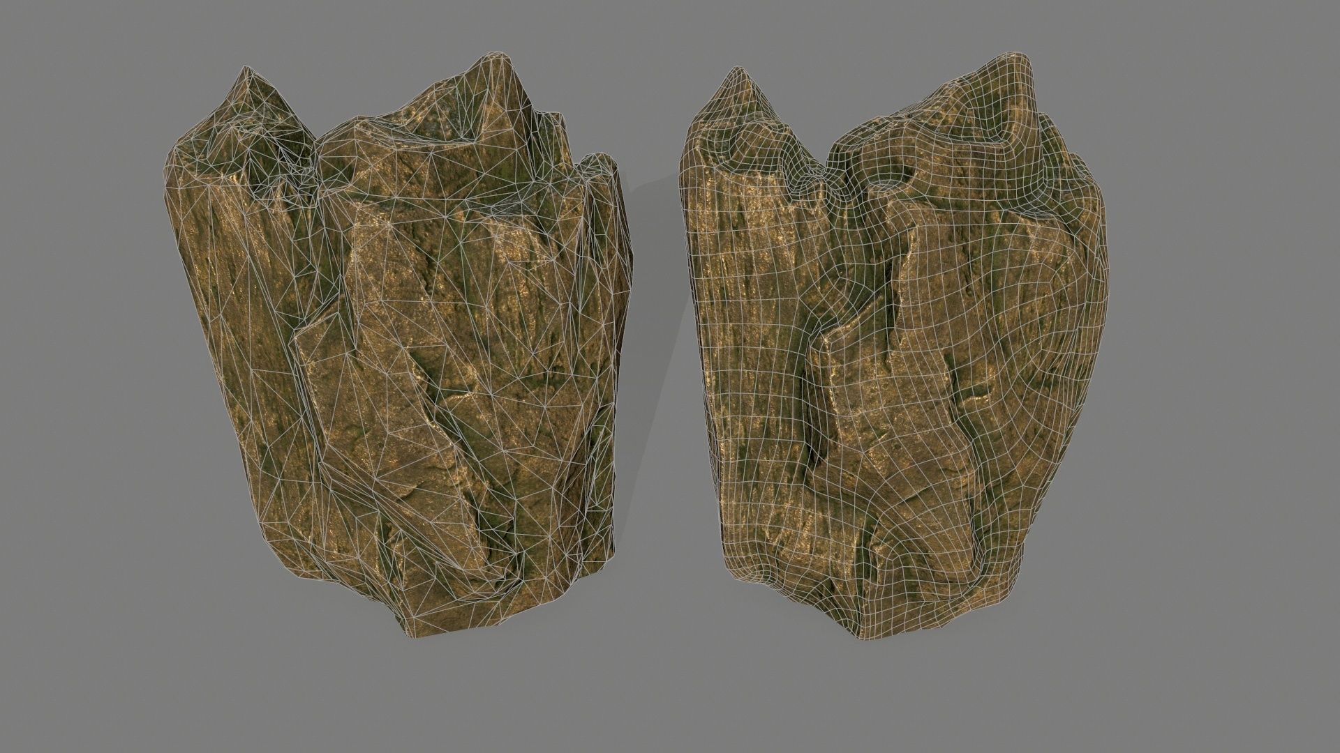 gold rock Low-poly 3D model_27