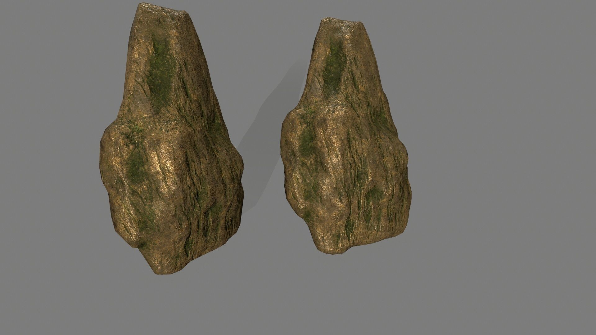 gold rock Low-poly 3D model_44