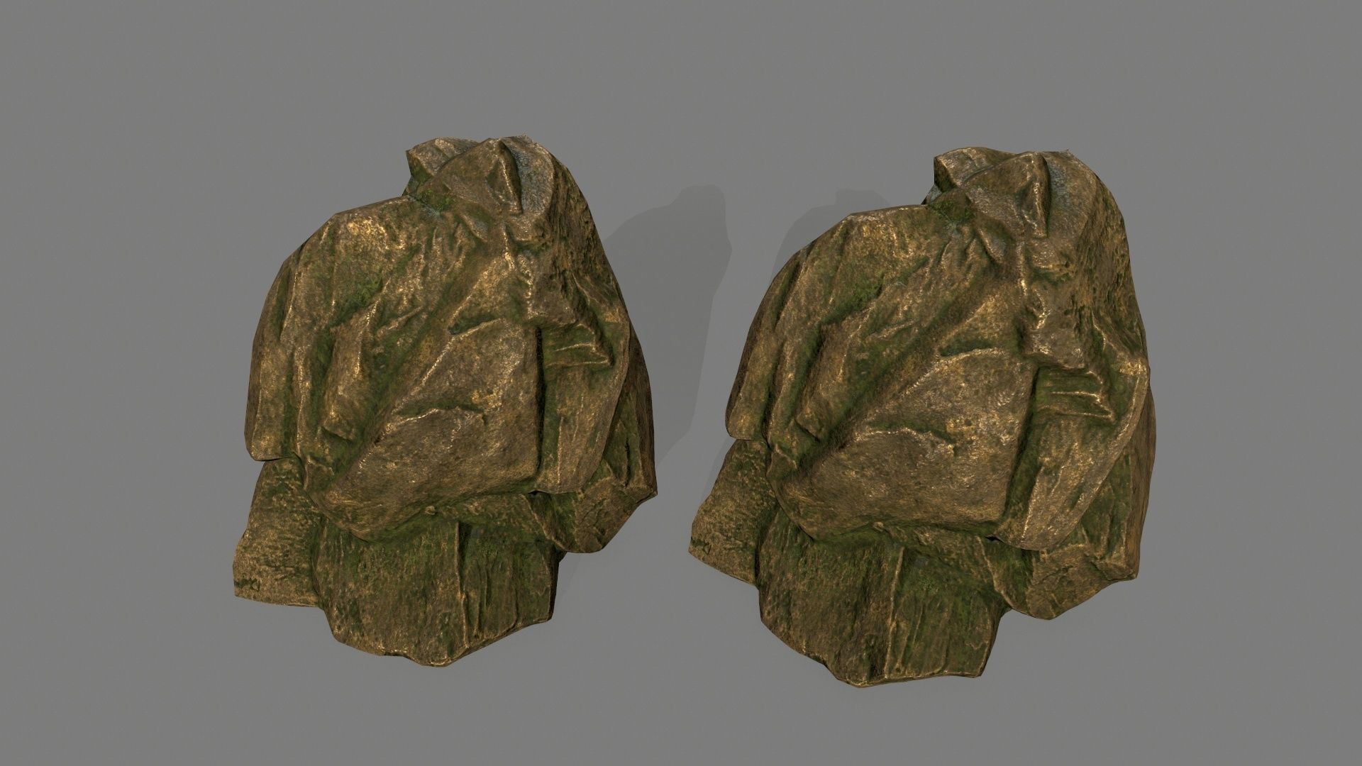 gold rock Low-poly 3D model_31