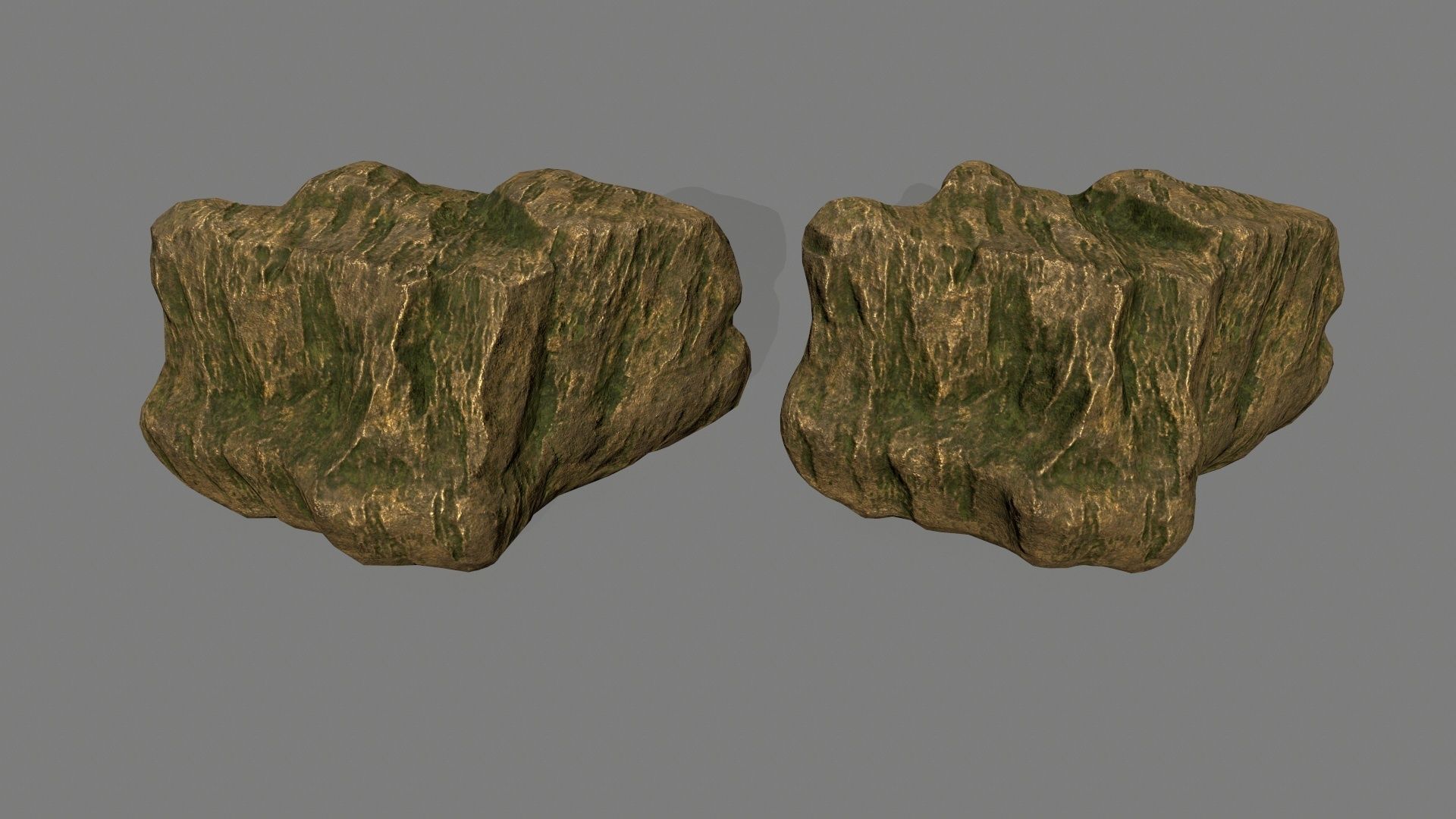 gold rock Low-poly 3D model_25