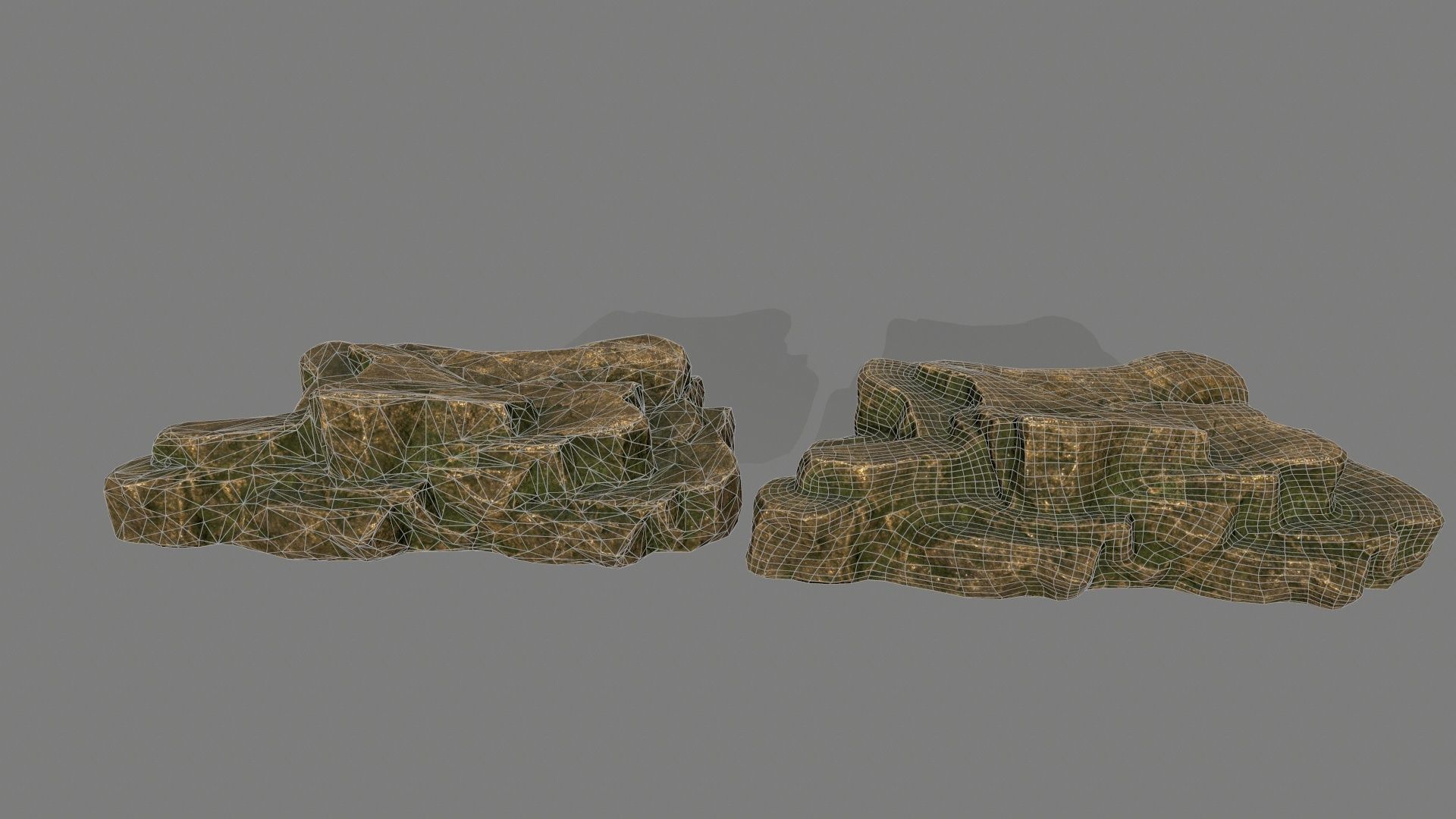 gold rock Low-poly 3D model_41