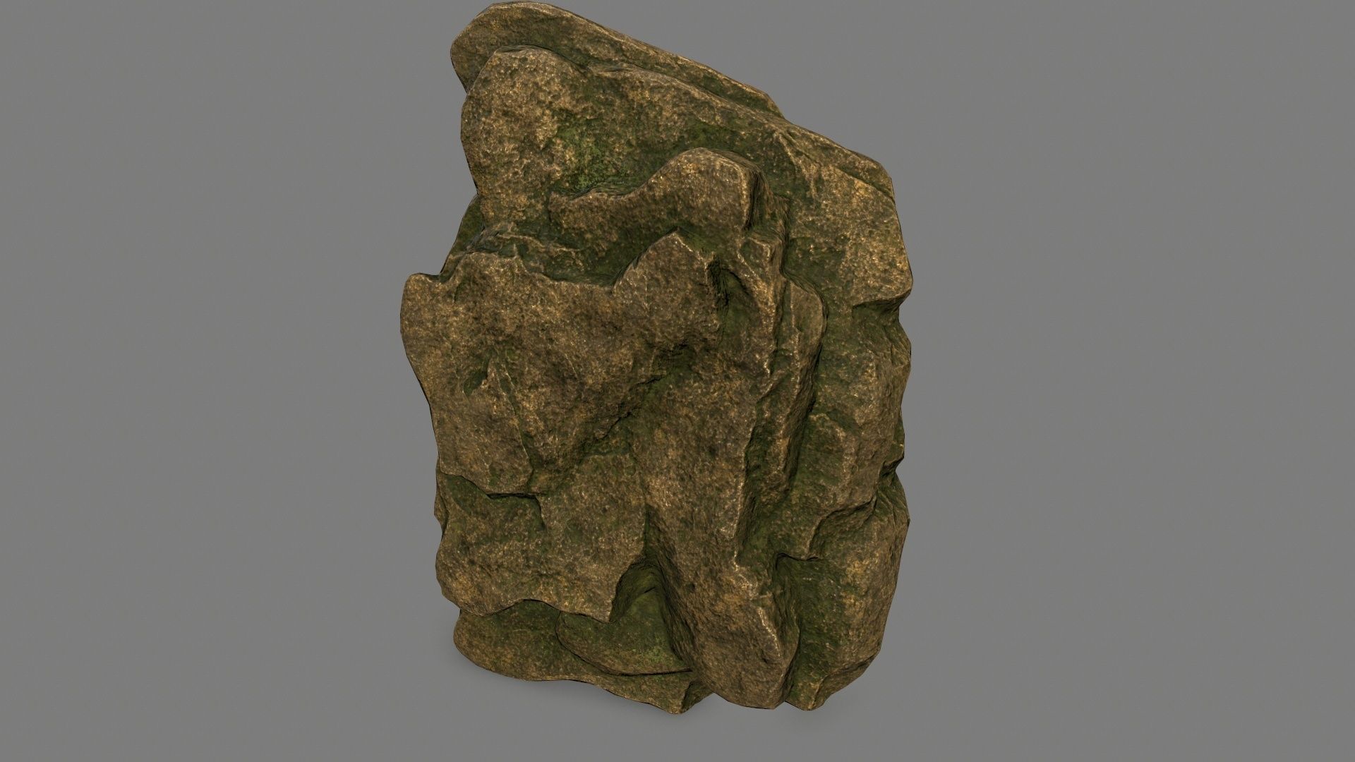 gold rock Low-poly 3D model_14