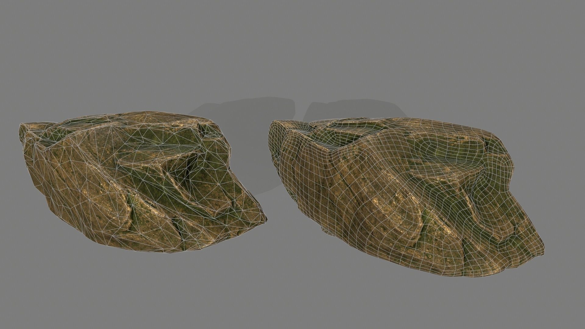 gold rock Low-poly 3D model_29