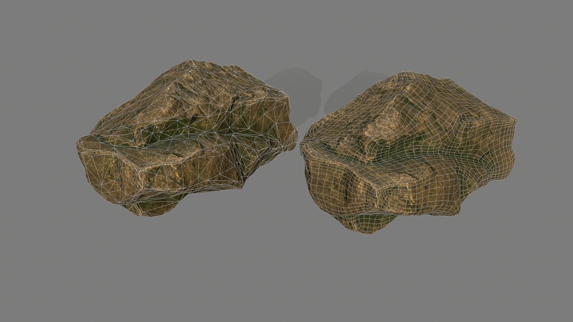 gold rock Low-poly 3D model_18
