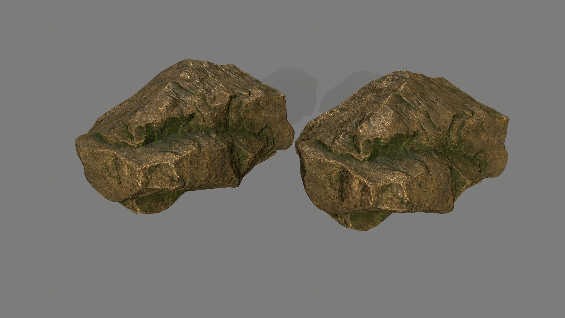 gold rock Low-poly 3D model_19
