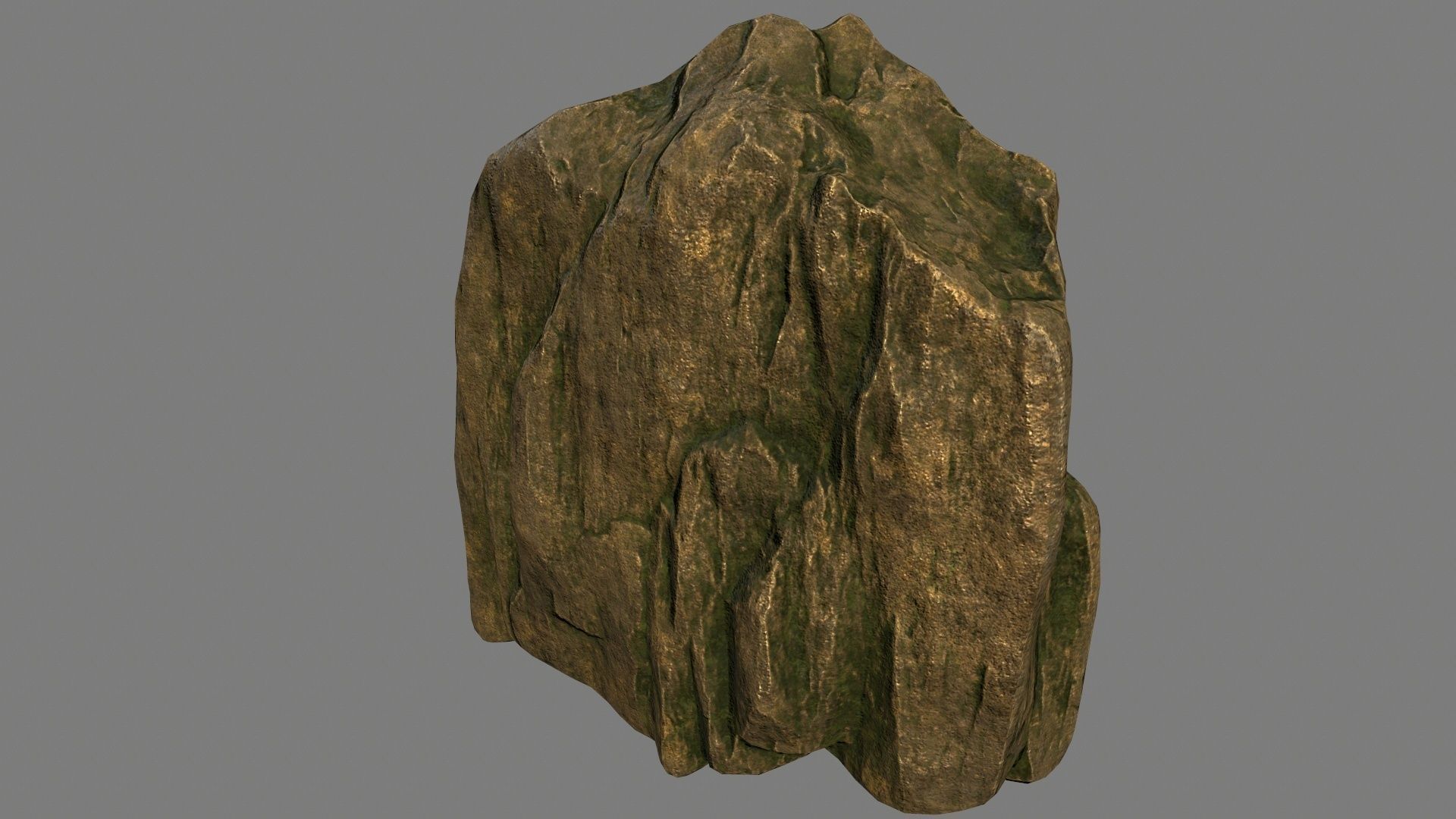 gold rock Low-poly 3D model_4