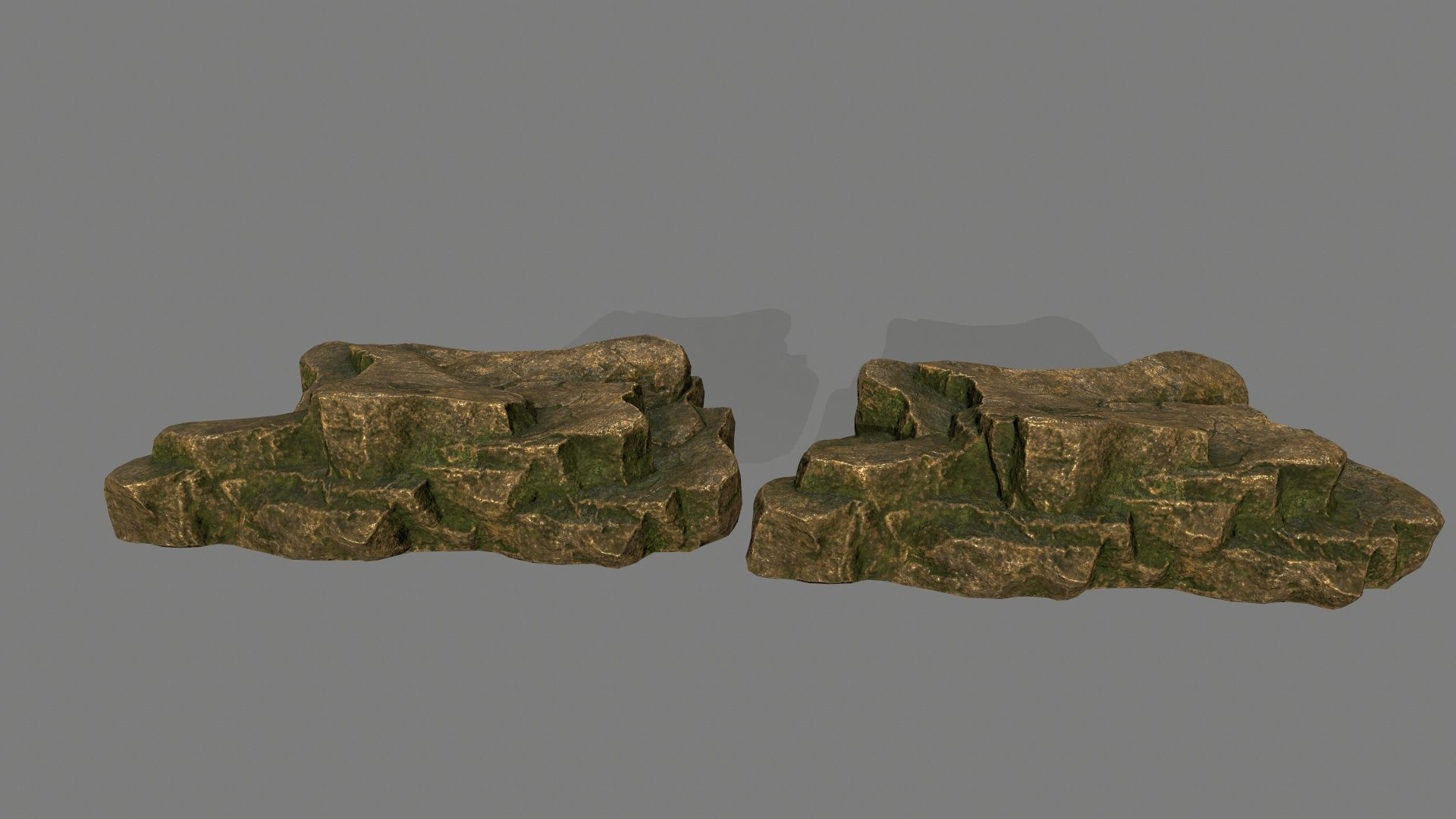 gold rock Low-poly 3D model_40