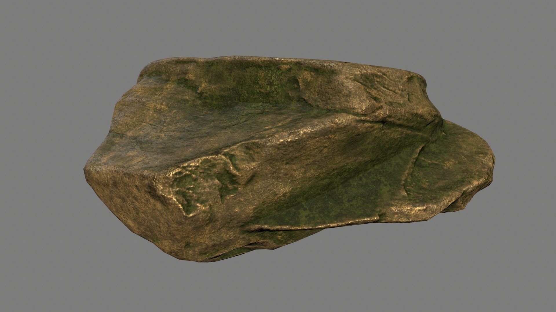 gold rock Low-poly 3D model_5