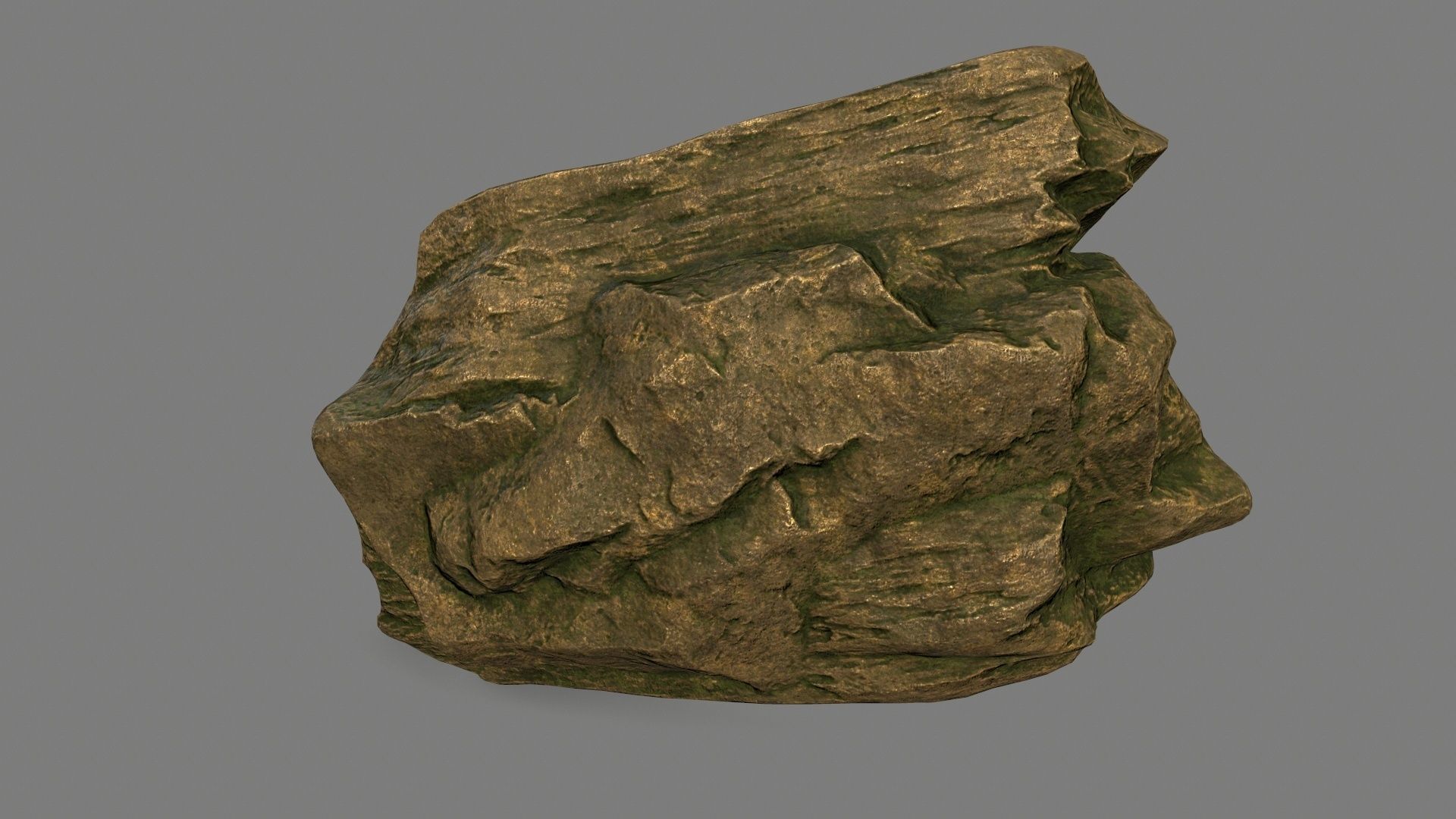 gold rock Low-poly 3D model_10