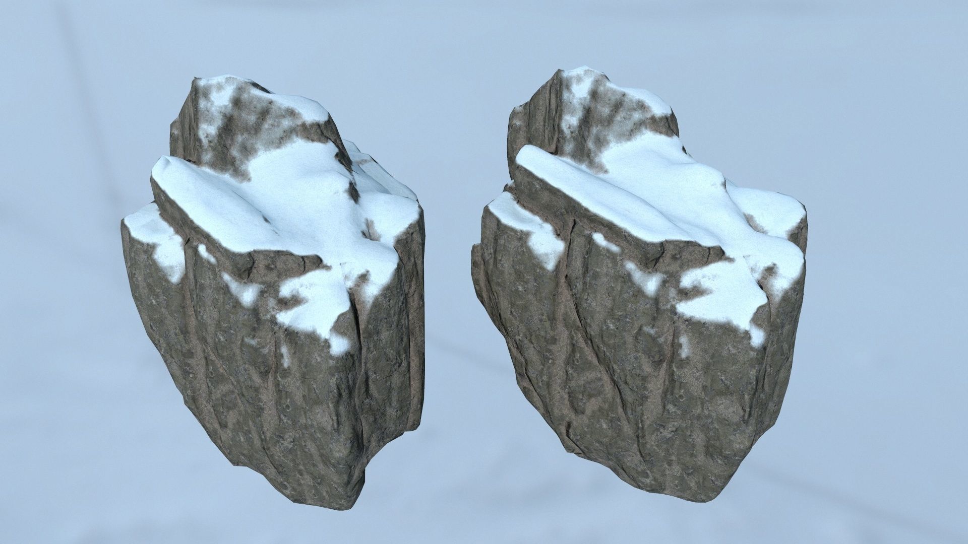 snow rocks Low-poly 3D model_38
