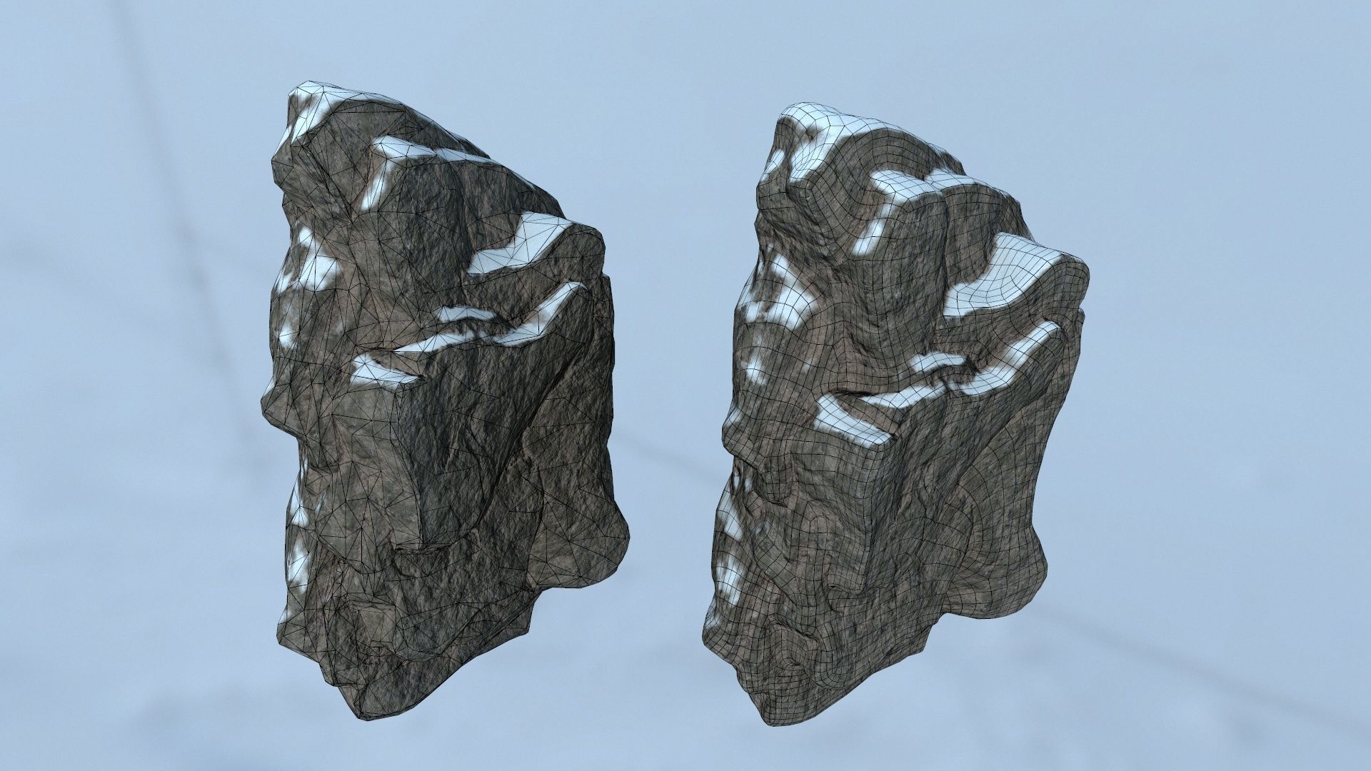 snow rocks Low-poly 3D model_41