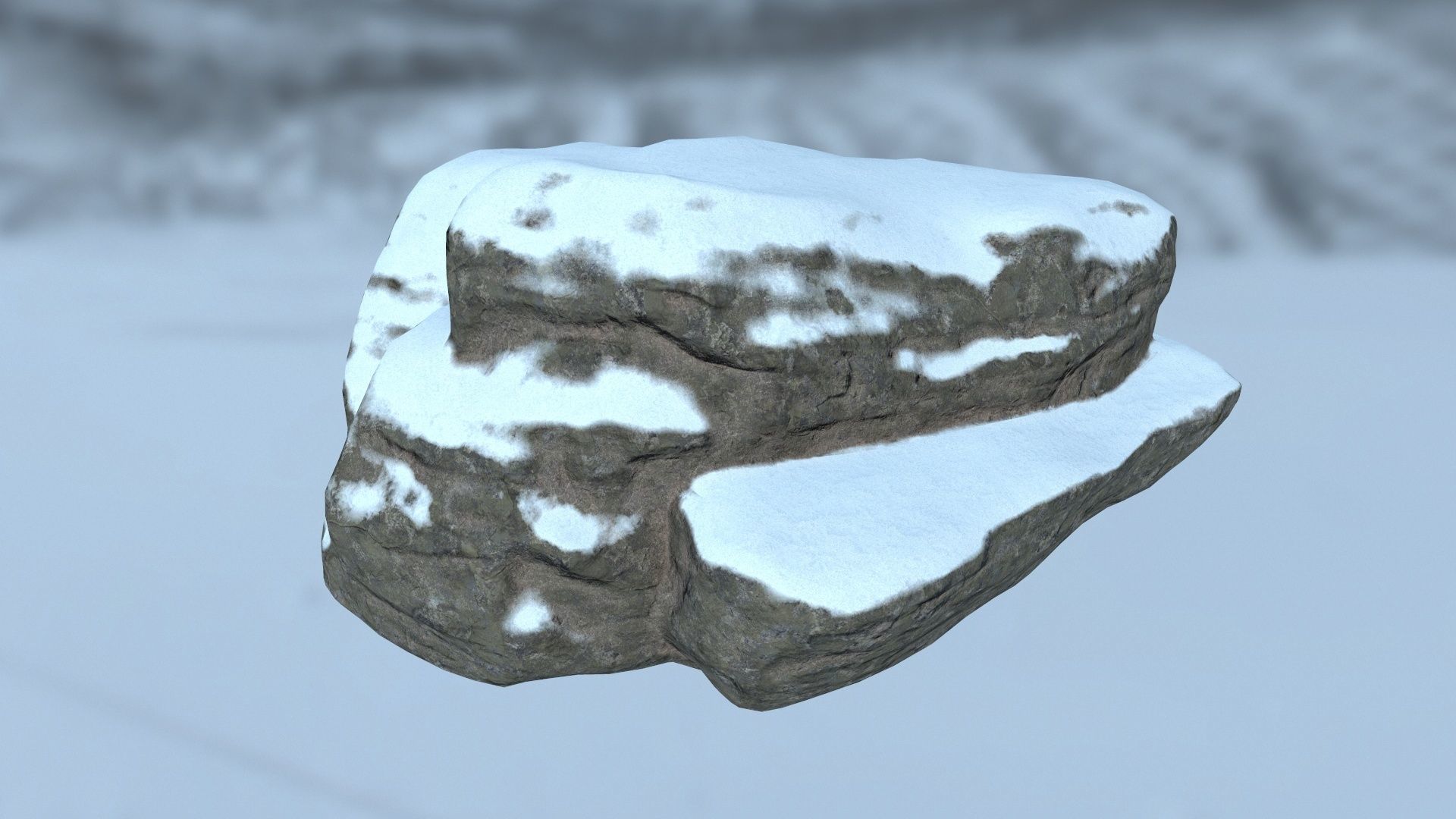 snow rocks Low-poly 3D model_1